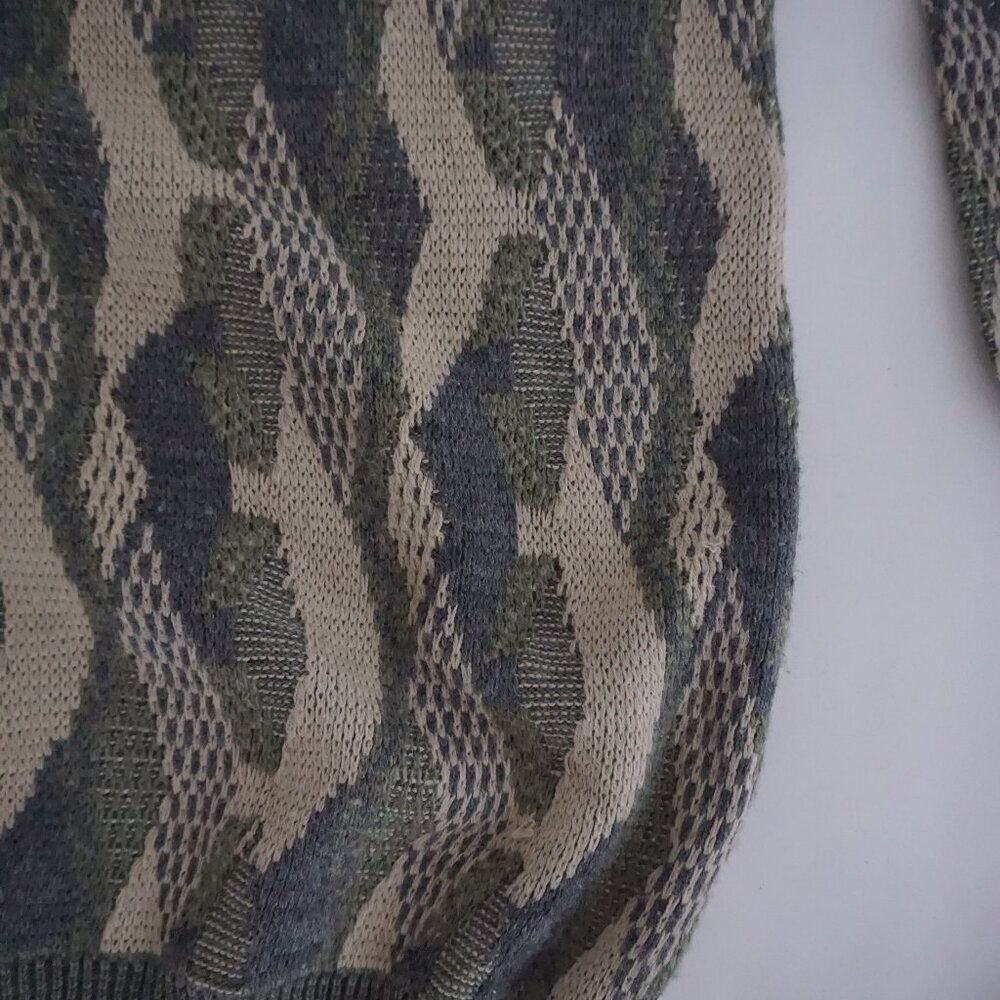 VTG Salmon River Traders Textured Knit Cabincore Eclectic Grandpa Sweater 2XLT - Picture 6 of 10